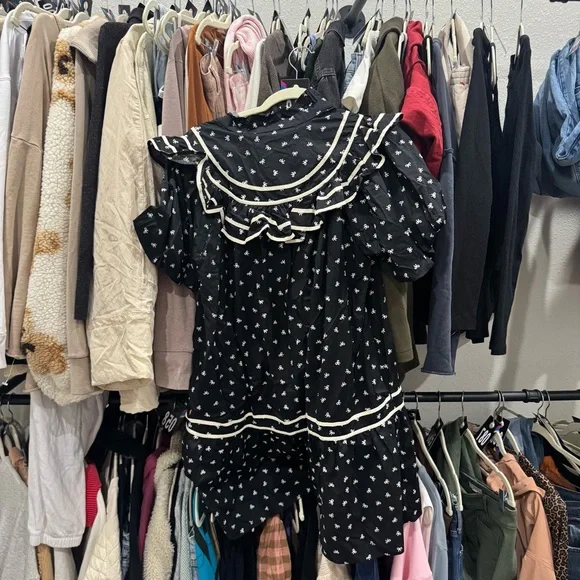 New Entro Boutique Coquette Black Bow Dress Sz M - Picture 5 of 5